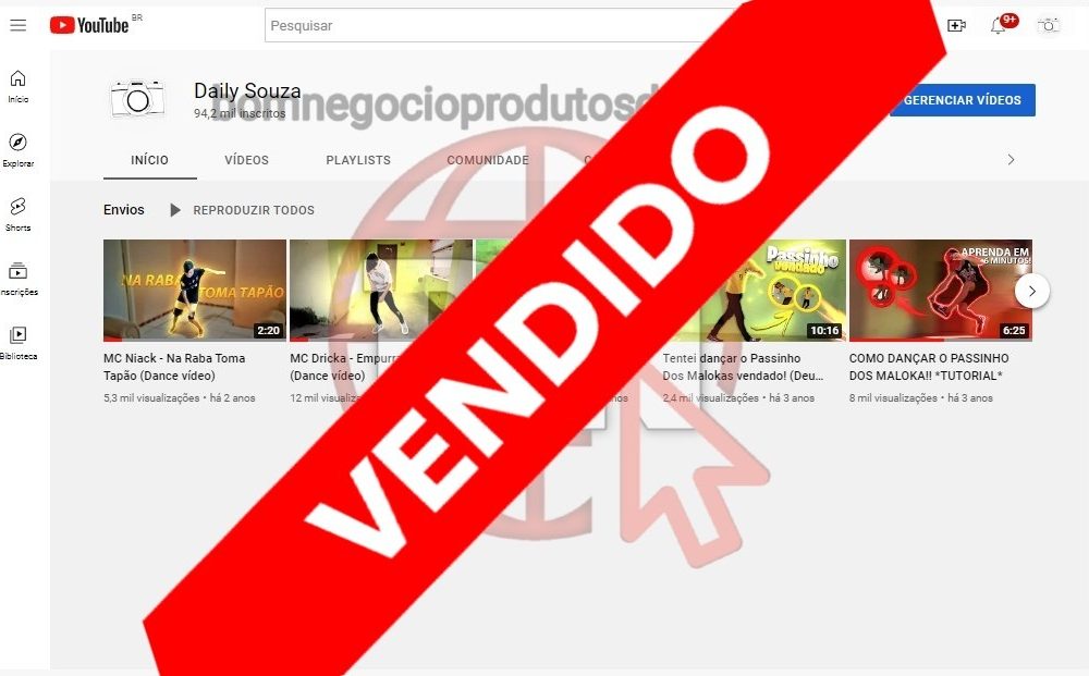 CANAL DO YOUTUBE DE 94K DESMONETIZADO - DAILY VLOGS