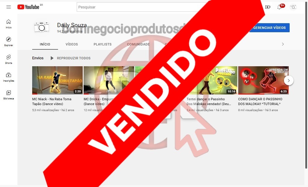 CANAL DO YOUTUBE DE 94K DESMONETIZADO - DAILY VLOGS