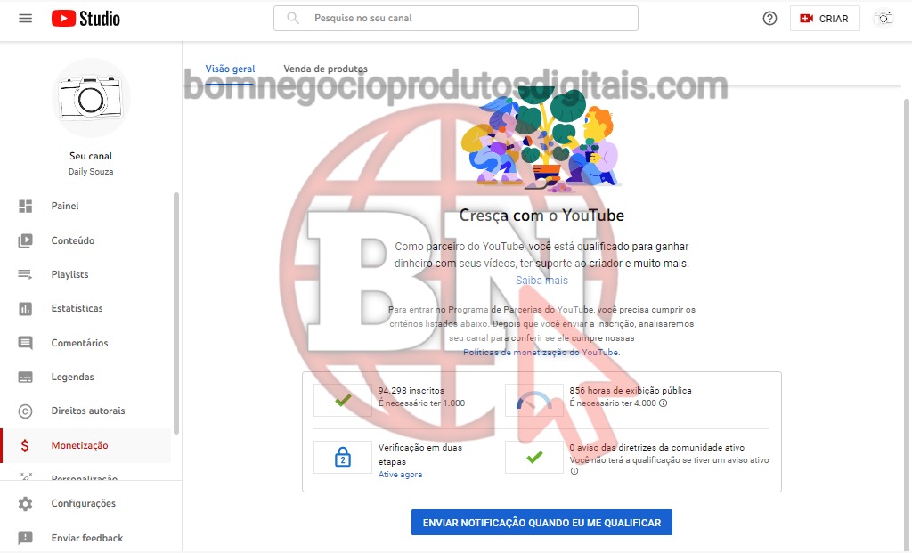 CANAL DO YOUTUBE DE 94K DESMONETIZADO - DAILY VLOGS - Imagem 3