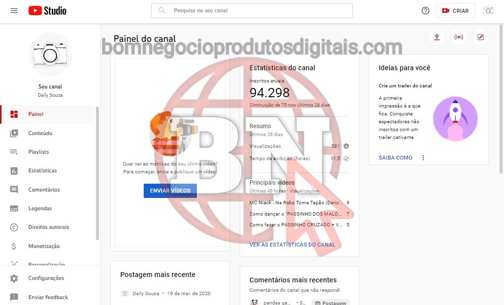 CANAL DO YOUTUBE DE 94K DESMONETIZADO - DAILY VLOGS - Imagem 4