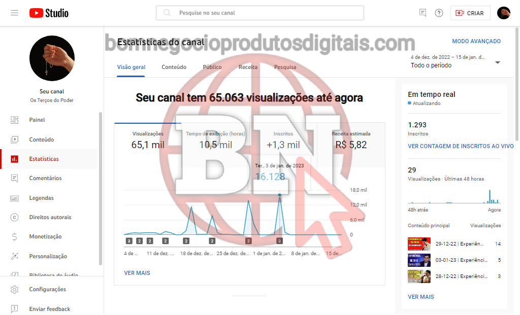 CANAL DO YOUTUBE DE 102K DESMONETIZADO - MUSICAL - Imagem 3