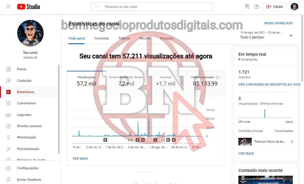 CANAL DO YOUTUBE DE 1K MONETIZADO - GAMES - Imagem 4