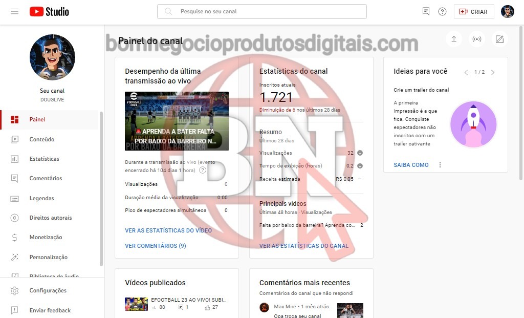 CANAL DO YOUTUBE DE 1K MONETIZADO - GAMES - Imagem 2