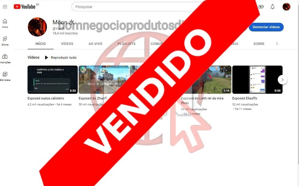 CANAL DO YOUTUBE DE 18K MONETIZADO - GAMES