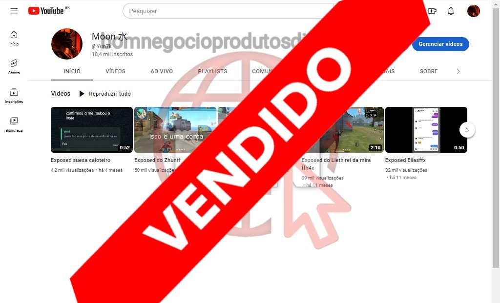 CANAL DO YOUTUBE DE 18K MONETIZADO - GAMES
