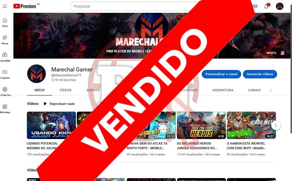 CANAL DO YOUTUBE DE 3K MONETIZADO - GAMES