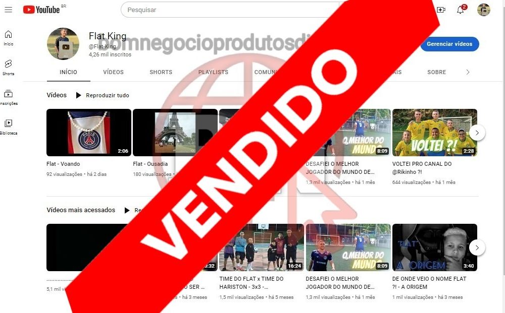 CANAL DO YOUTUBE DE 4K MONETIZADO - VARIAÇÃO