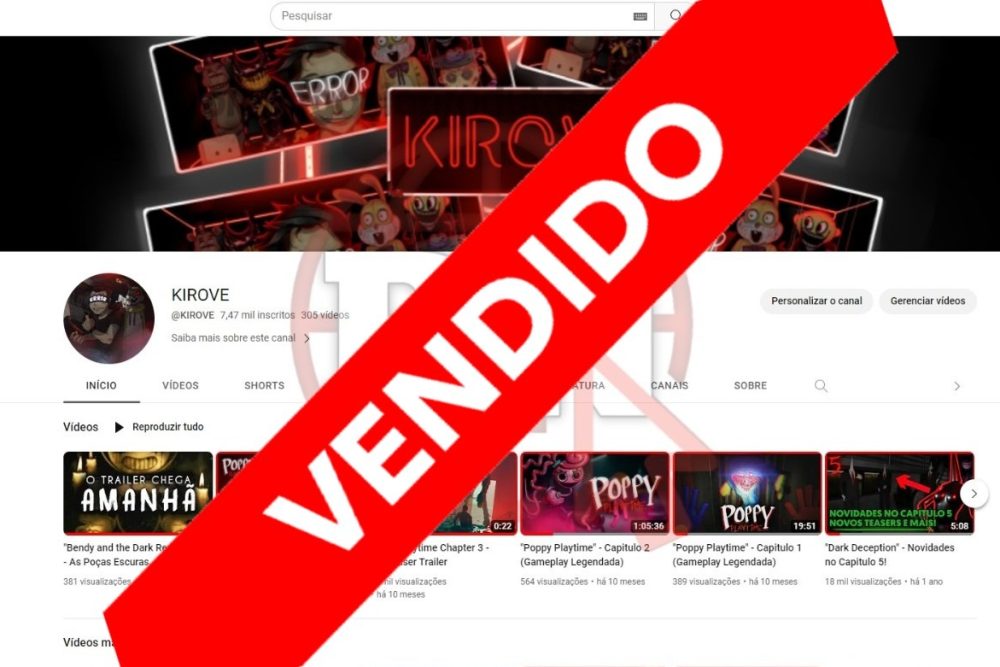 CANAL DO YOUTUBE DE 7K DESMONETIZADO - GAMES