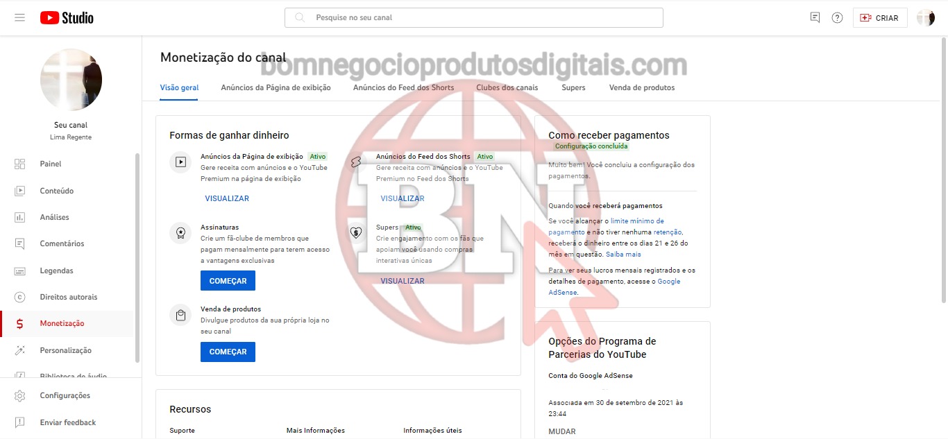 CANAL DO YOUTUBE DE 5K MONETIZADO - RELIGIOSO - Imagem 3