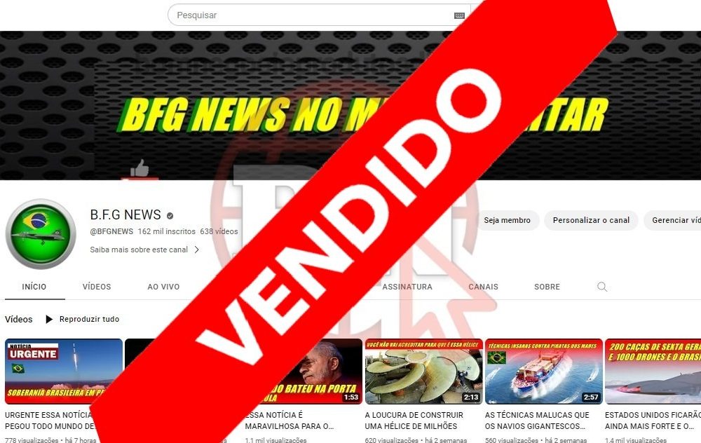CANAL DO YOUTUBE DE 162K MONETIZADO - NOTÍCIAS DO BRASIL