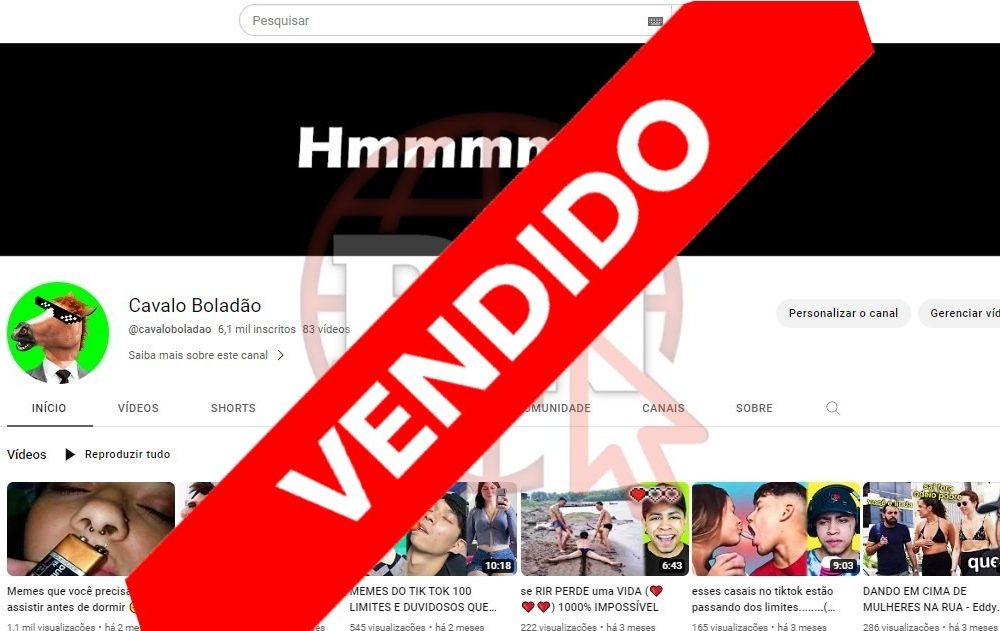 CANAL DO YOUTUBE DE 6K MONETIZADO - HUMOR
