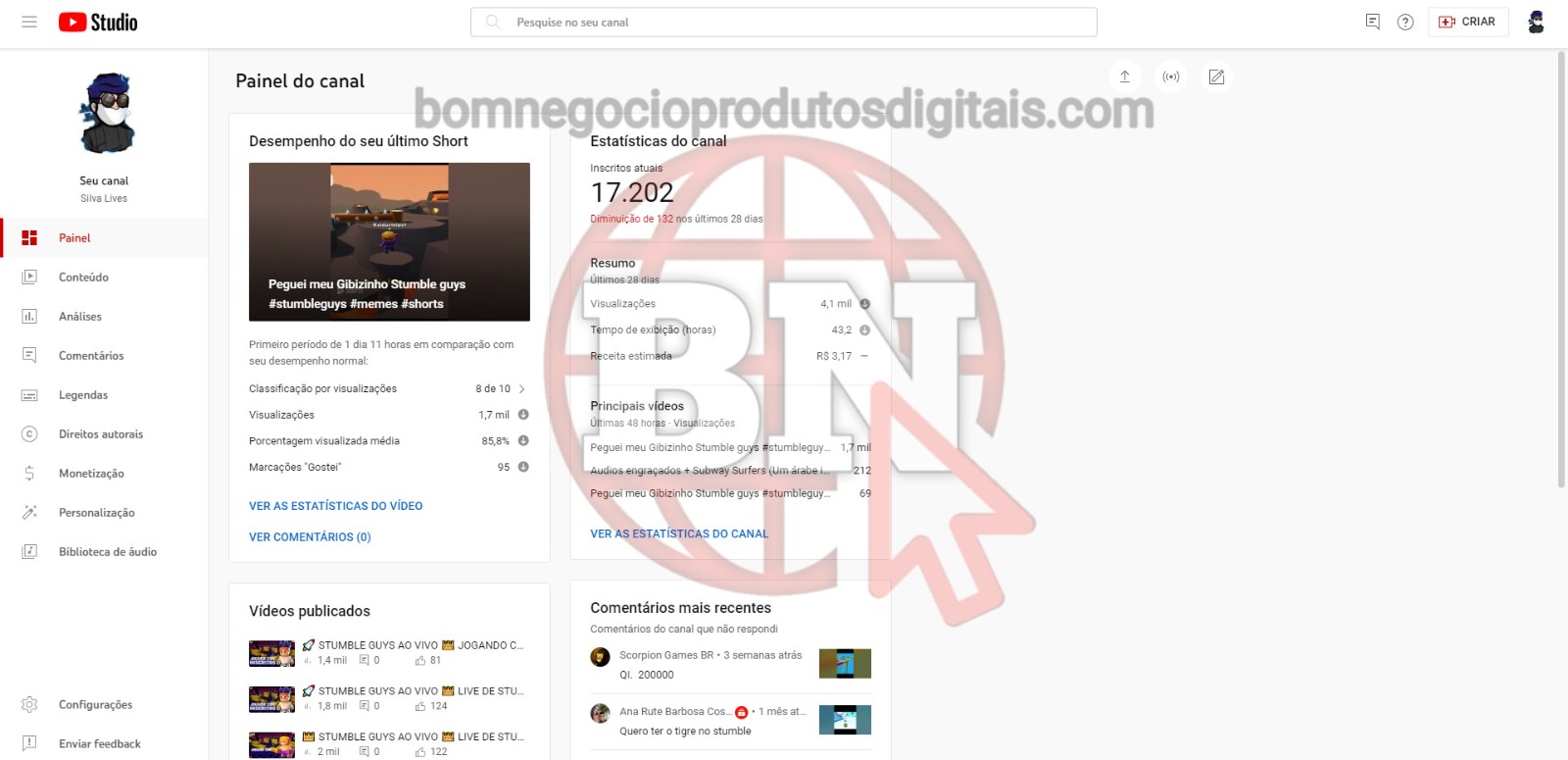 CANAL DO YOUTUBE DE 17K MONETIZADO - GAMES - Imagem 2