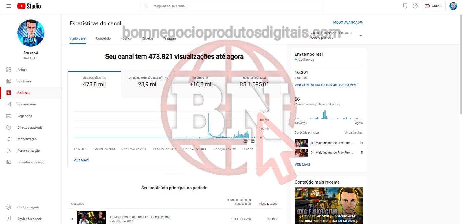 CANAL DO YOUTUBE DE 16K MONETIZADO - GAMES - Imagem 4