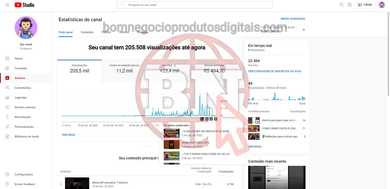 CANAL DO YOUTUBE DE 23K MONETIZADO - GAMES - Imagem 3