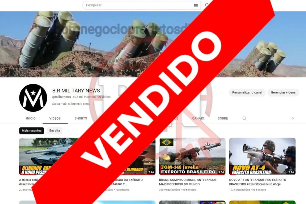 CANAL DO YOUTUBE DE 10K MONETIZADO - NICHO MILITAR