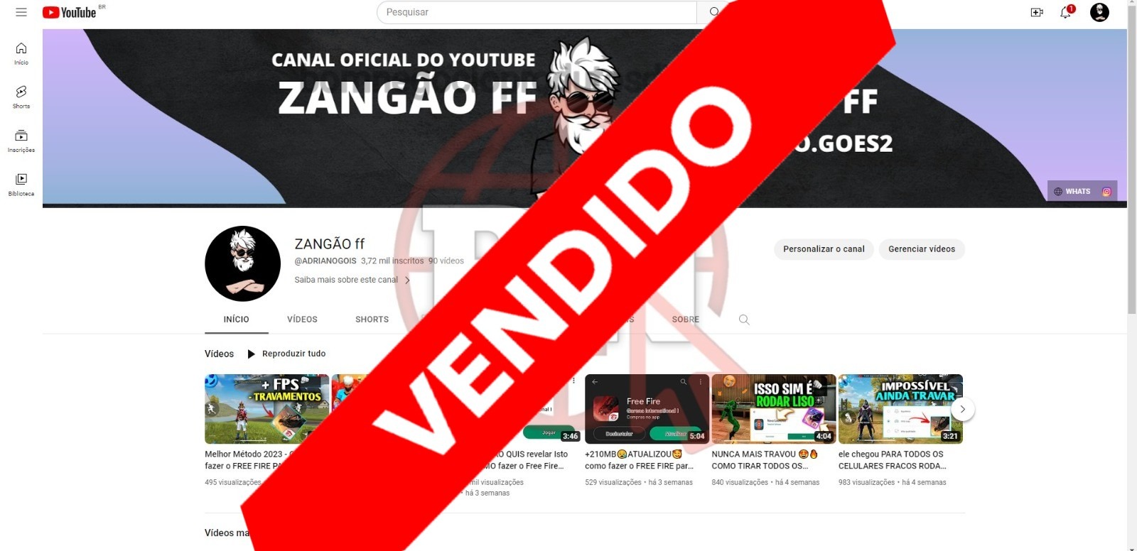 CANAL DO YOUTUBE DE 3K MONETIZADO - GAMES