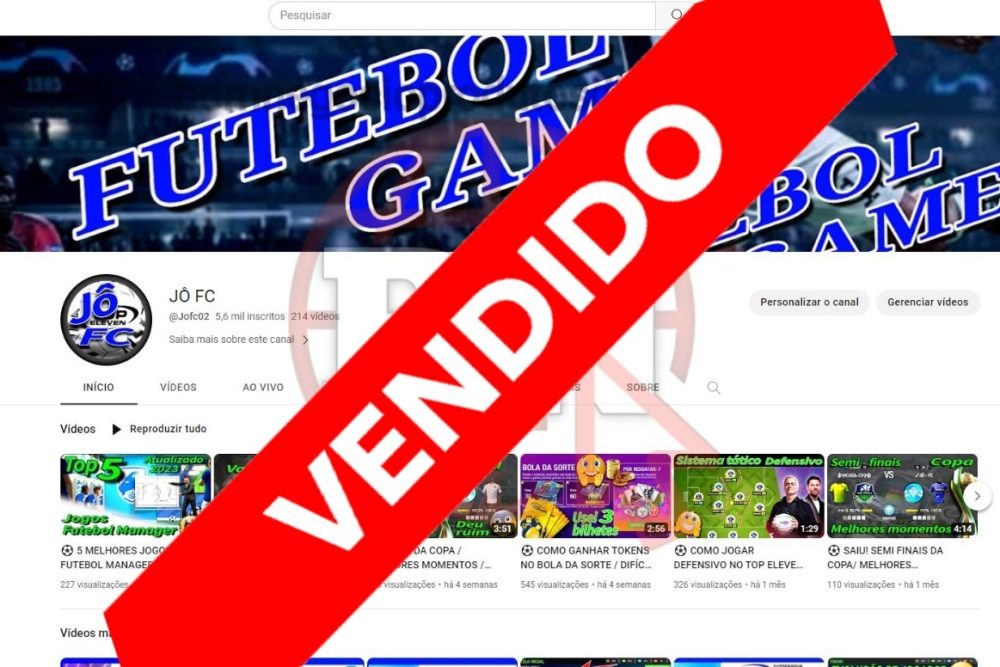 CANAL DO YOUTUBE DE 5K MONETIZADO - GAMES FUTEBOL