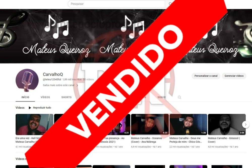 CANAL DO YOUTUBE DE 1K DESMONETIZADO - MUSICAL