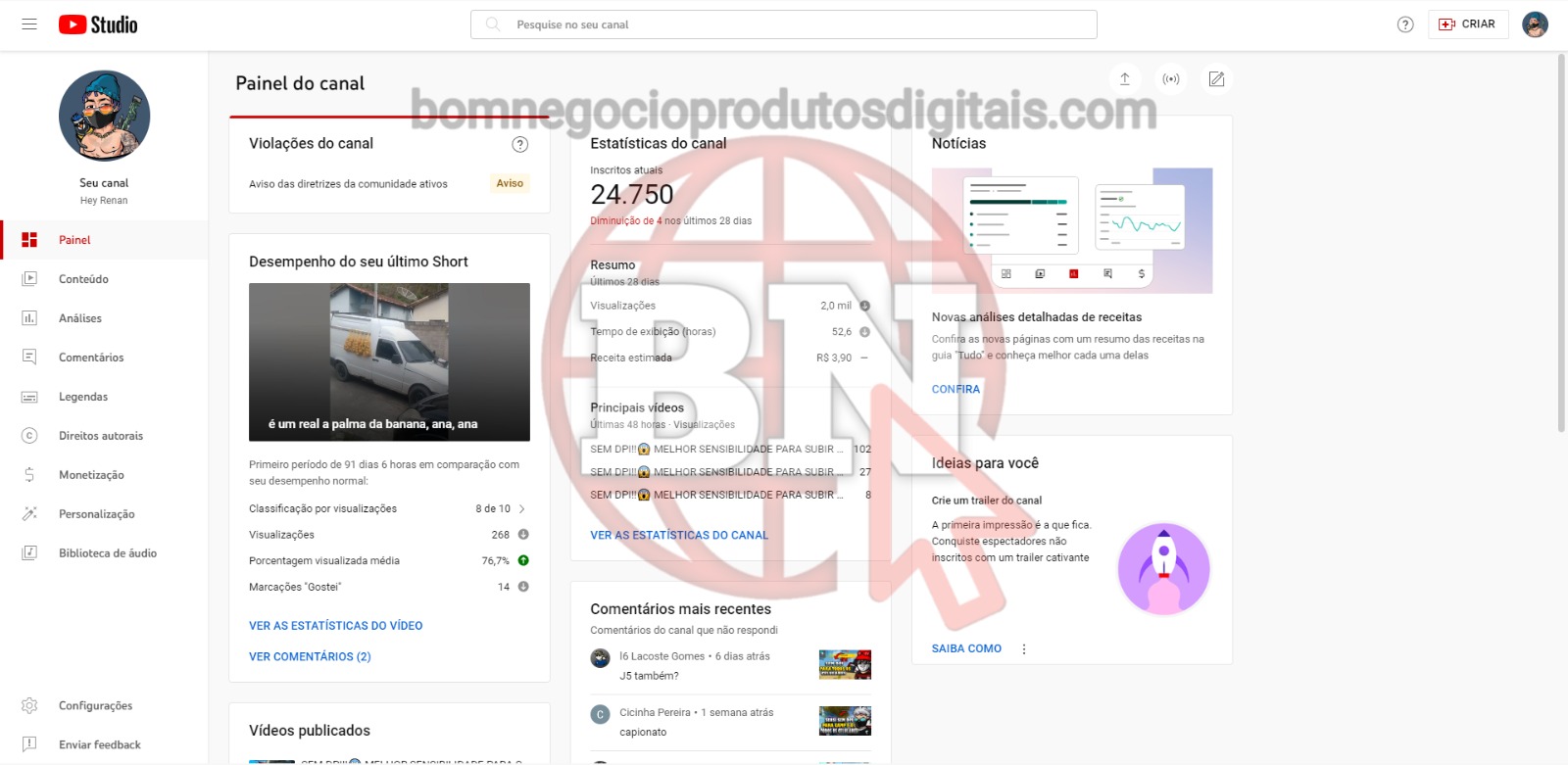 CANAL DO YOUTUBE DE 24K MONETIZADO - GAMES - Imagem 2