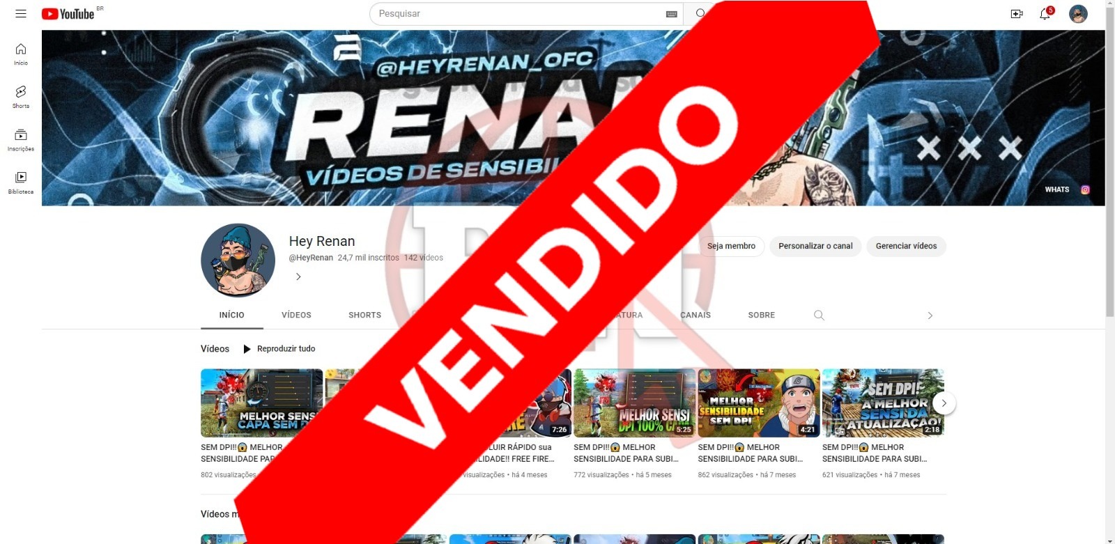 CANAL DO YOUTUBE DE 24K MONETIZADO - GAMES