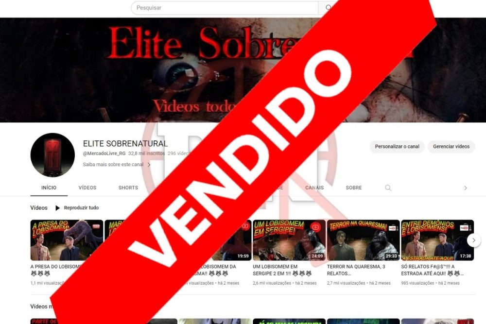 CANAL DO YOUTUBE DE 32K MONETIZADO - SOBRENATURAL