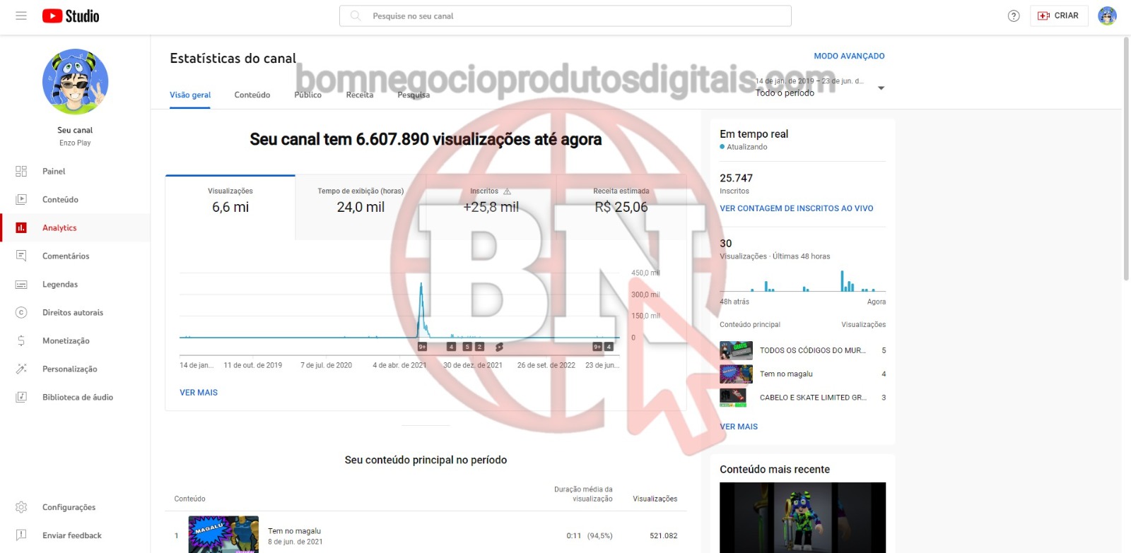 CANAL DO YOUTUBE DE 25K MONETIZADO - GAMES - Imagem 4