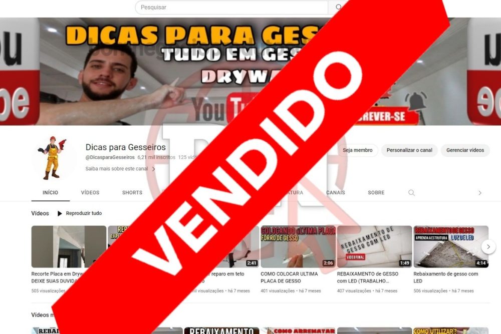 CANAL DO YOUTUBE DE 6K MONETIZADO - GESSO