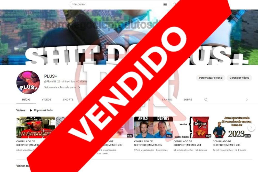 CANAL DO YOUTUBE DE 23K DESMONETIZADO - MEMES