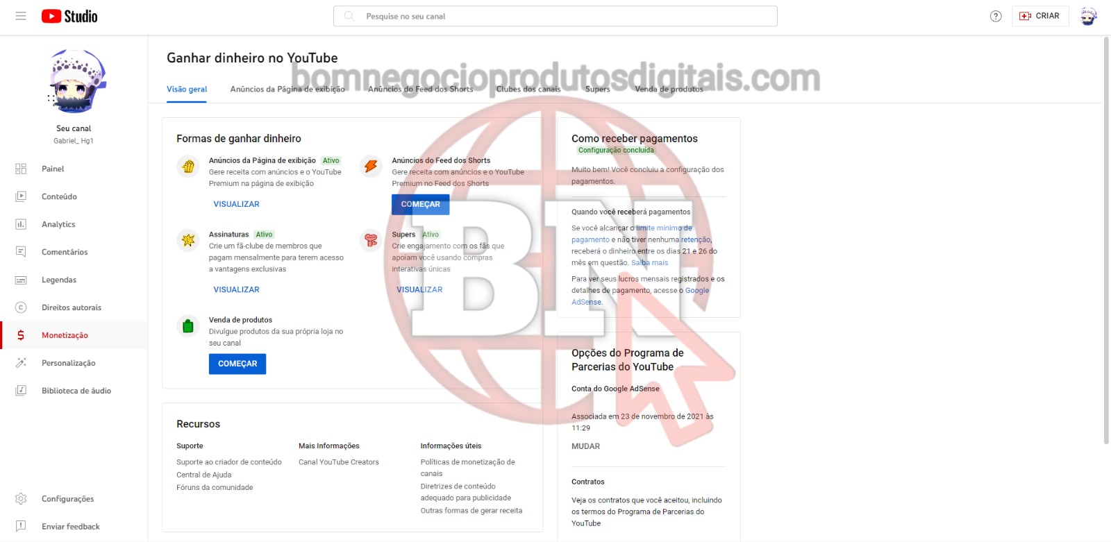 CANAL DO YOUTUBE DE 13K MONETIZADO - GAMES - Imagem 3