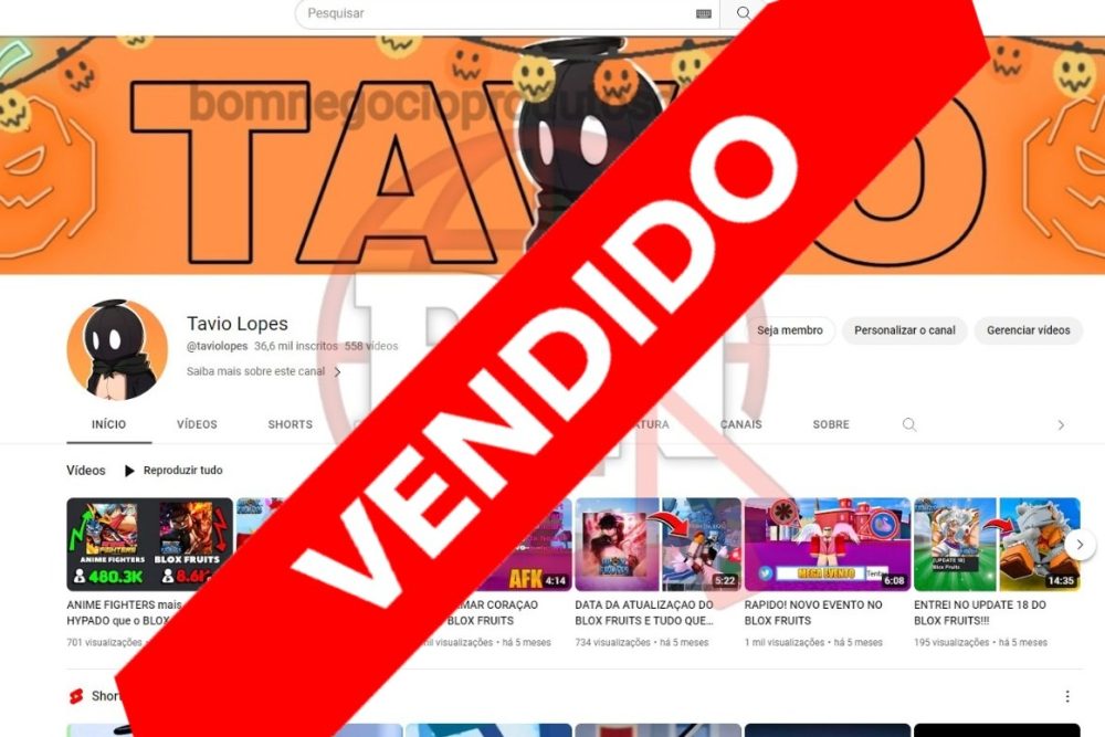 CANAL DO YOUTUBE DE 36K MONETIZADO - GAMES