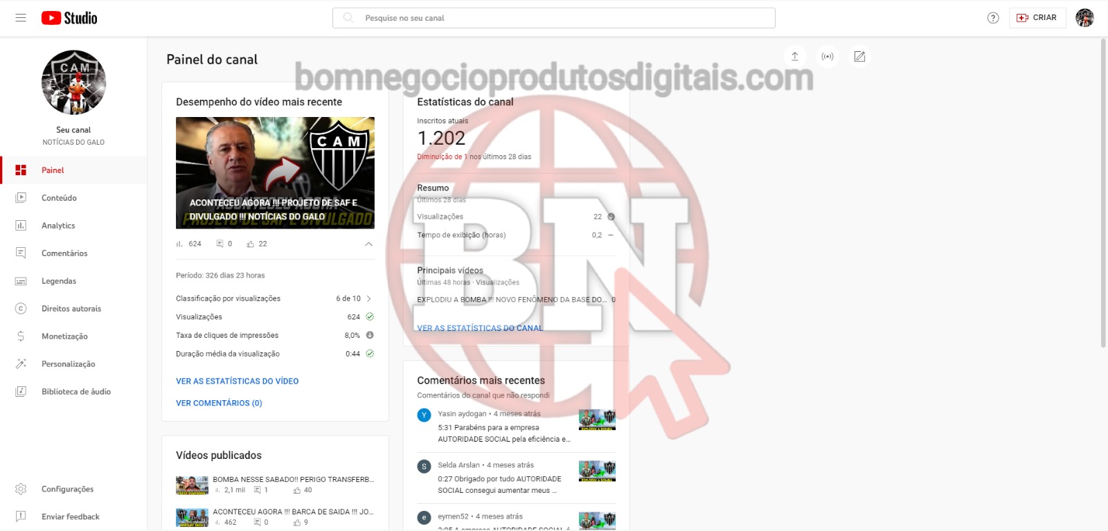 CANAL DO YOUTUBE DE 1K MONETIZADO - NOTÍCIAS DE FUTEBOL - Imagem 4