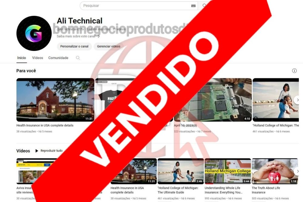 CANAL DO YOUTUBE DE 1K MONETIZADO - NICHO SAÚDE