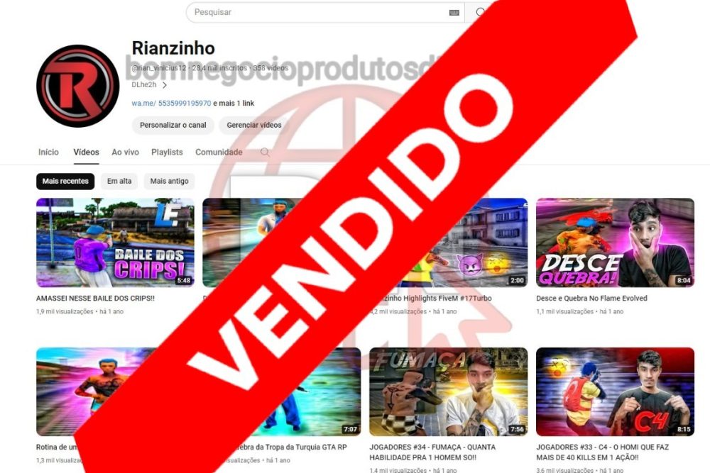 CANAL DO YOUTUBE DE 28K DESMONETIZADO - GAMES