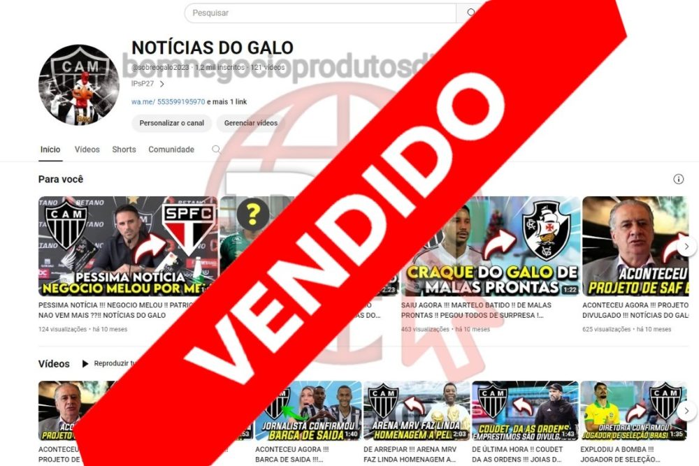 CANAL DO YOUTUBE DE 1K MONETIZADO - NOTÍCIAS DE FUTEBOL