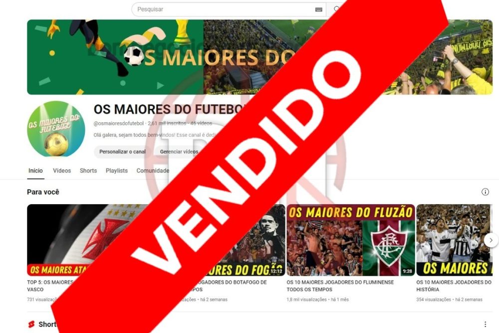 CANAL DO YOUTUBE DE 2K MONETIZADO - NICHO FUTEBOL