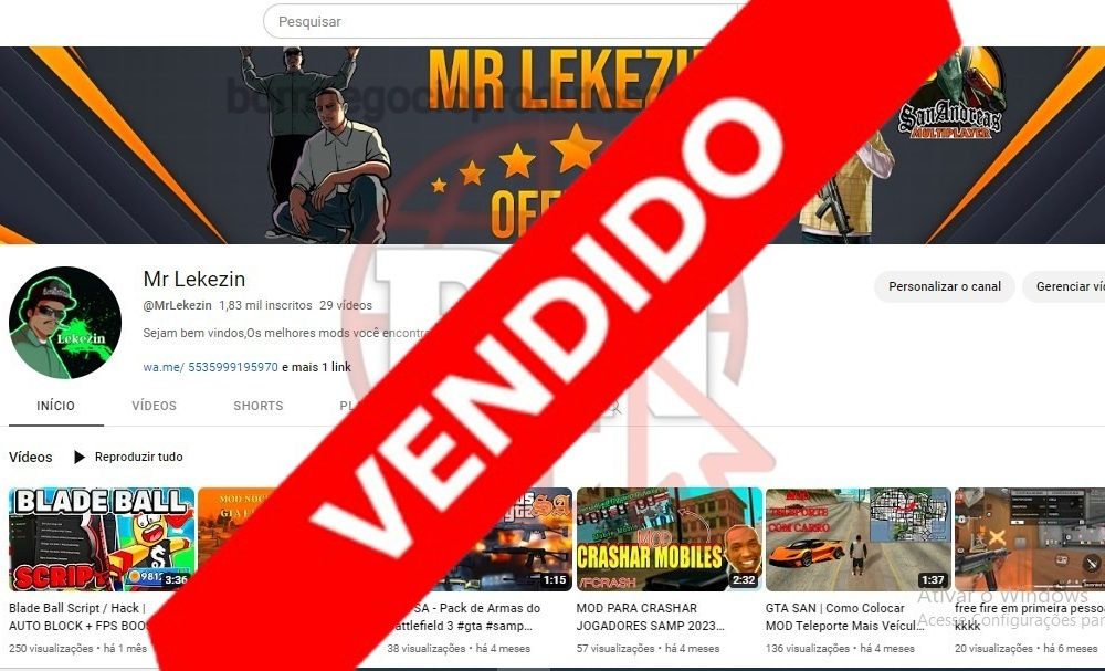 CANAL DO YOUTUBE DE 1K DESMONETIZADO - GAMES