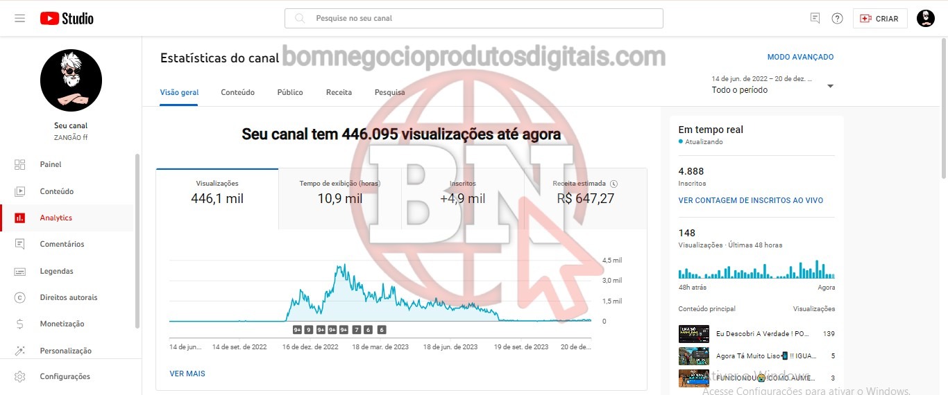 CANAL DO YOUTUBE DE 4K MONETIZADO - GAMES - Imagem 4