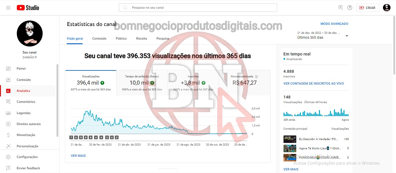 CANAL DO YOUTUBE DE 4K MONETIZADO - GAMES - Imagem 2