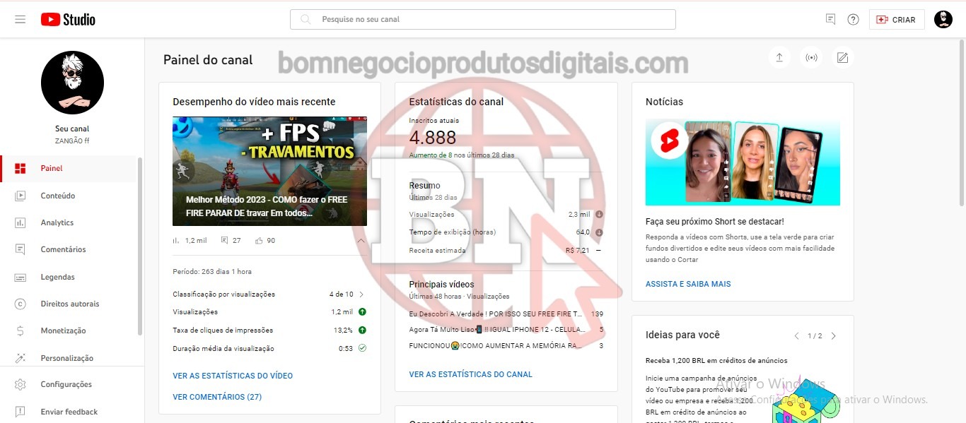 CANAL DO YOUTUBE DE 4K MONETIZADO - GAMES - Imagem 3