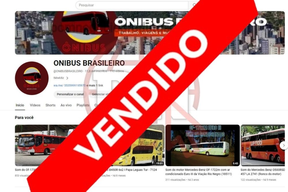 CANAL DO YOUTUBE DE 11K NÃO MONETIZADO - ÔNIBUS
