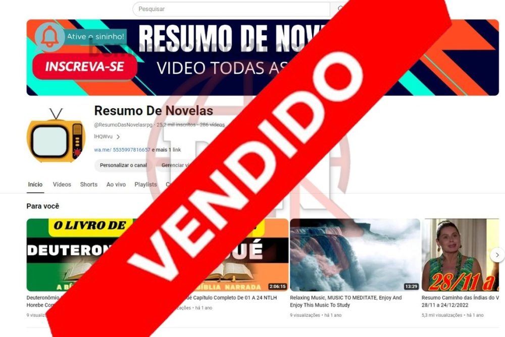 CANAL DO YOUTUBE DE 25K NÃO MONETIZADO - NOTÍCIAS