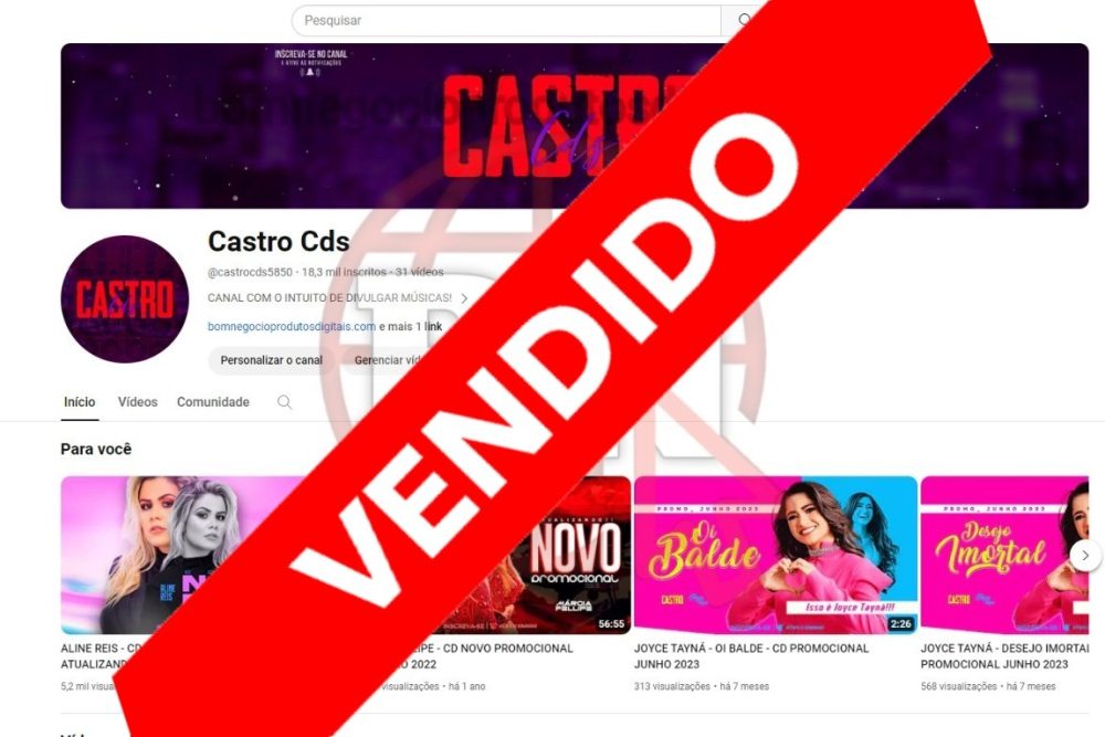 CANAL DO YOUTUBE DE 18K NÃO MONETIZADO - MUSICAL