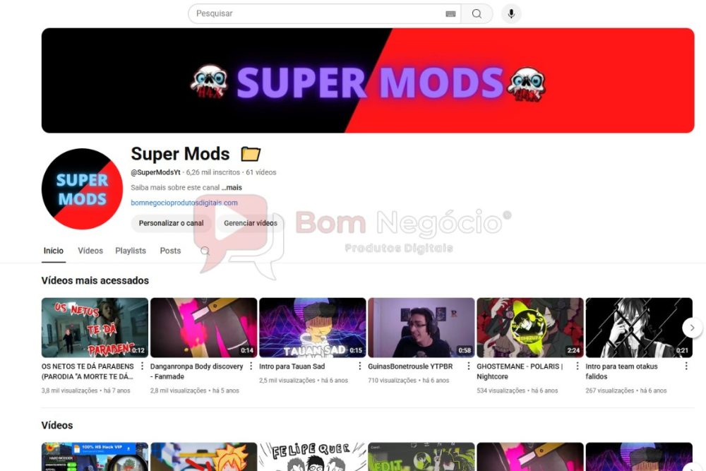 CANAL DO YOUTUBE DE 6K NÃO MONETIZADO - GAMES (COD-248)