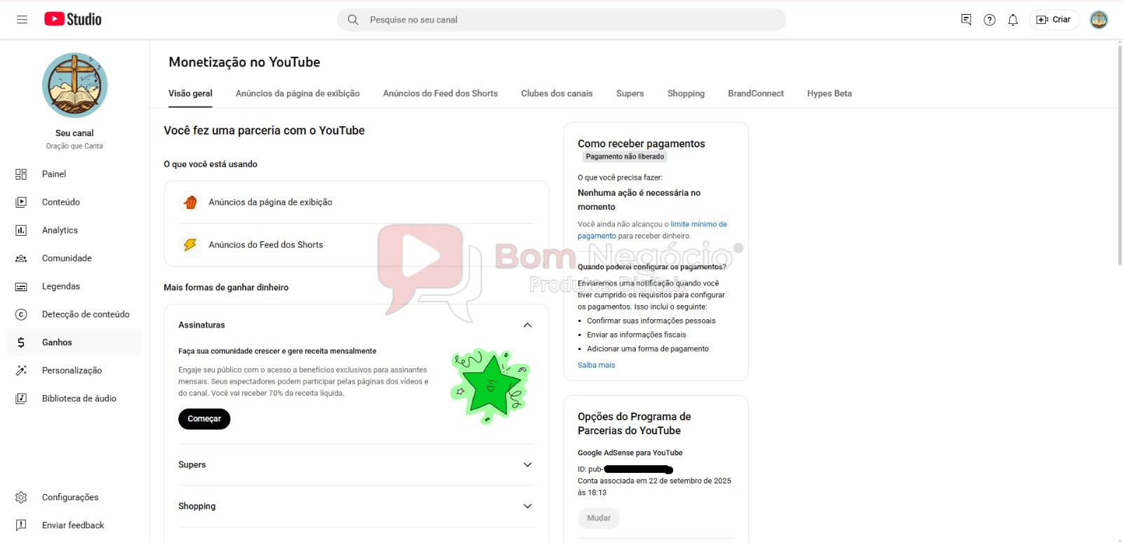 CANAL DO YOUTUBE DE 2K MONETIZADO - RELIGIÃO (COD-403) - Imagem 4