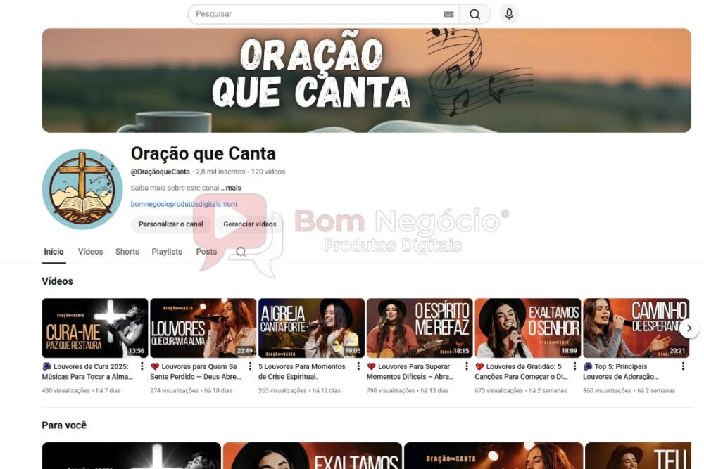 CANAL DO YOUTUBE DE 2K MONETIZADO - RELIGIÃO (COD-403)