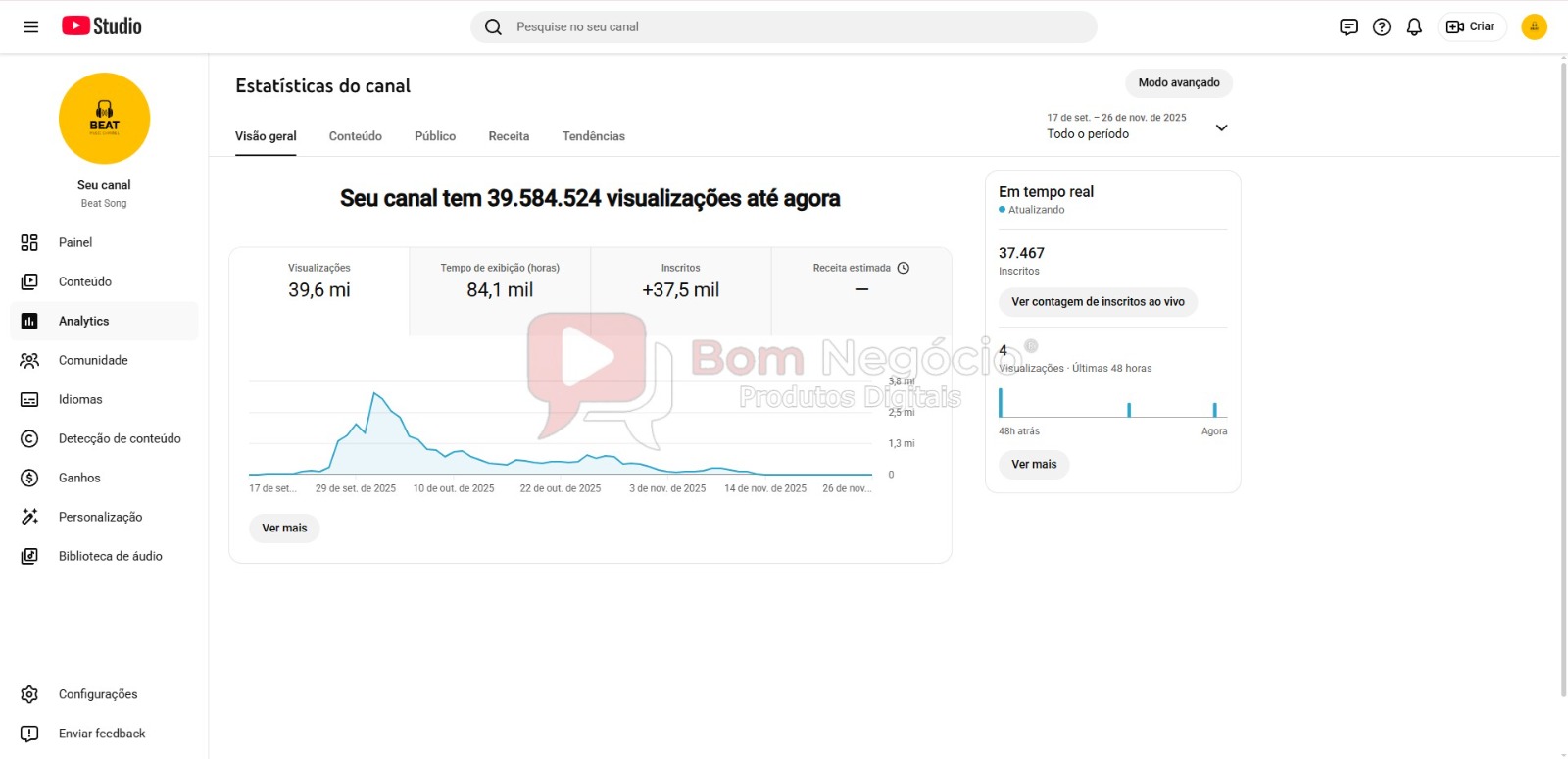 CANAL DO YOUTUBE DE 37K NÃO MONETIZADO-(COD-439) - Imagem 3