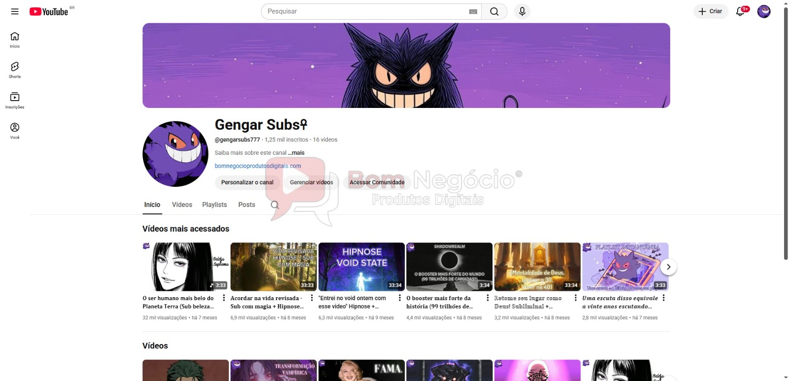 CANAL DO YOUTUBE DE 1K MONETIZADO - ENTRETENIMENTO (COD-441)