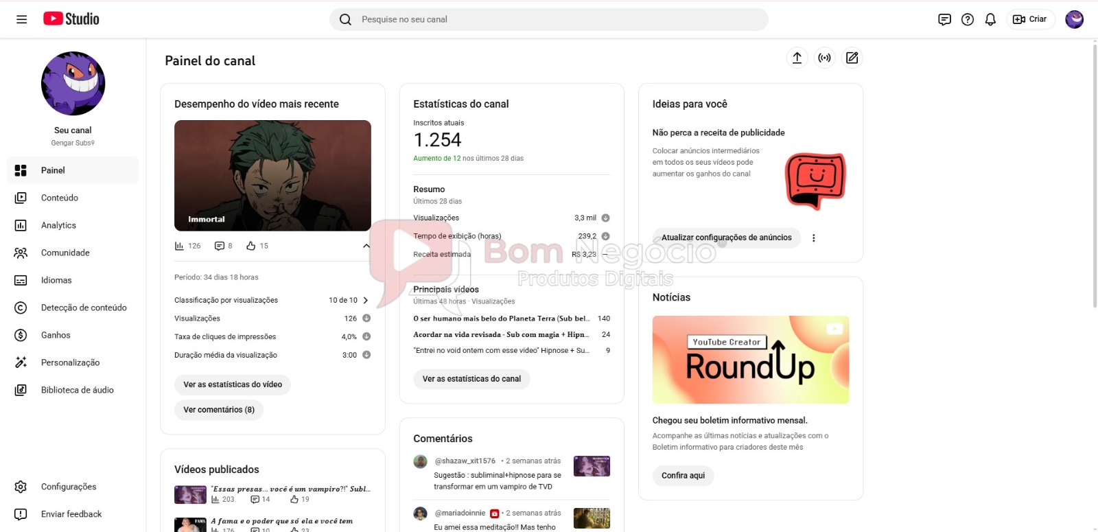 CANAL DO YOUTUBE DE 1K MONETIZADO - ENTRETENIMENTO (COD-441) - Imagem 2