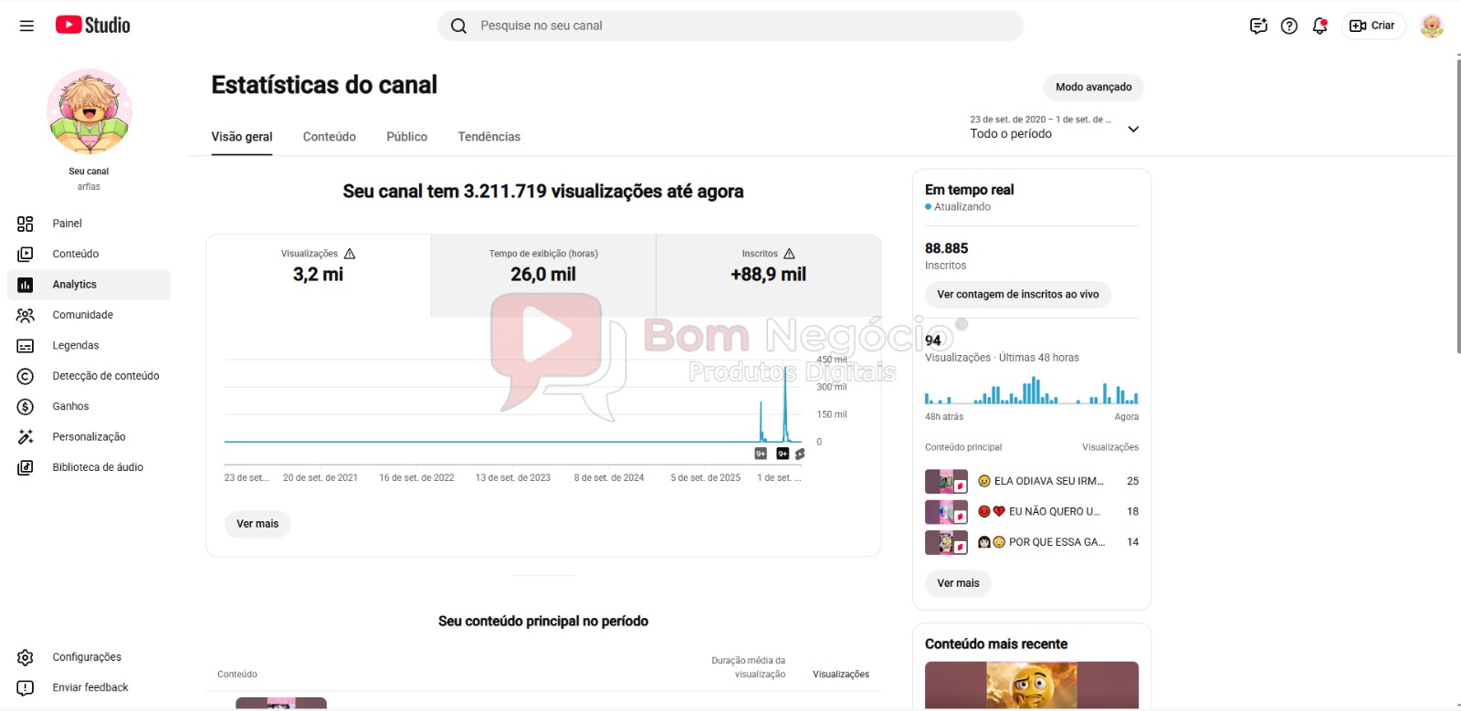 CANAL DO YOUTUBE DE 88K NÃO MONETIZADO - CURIOSIDADES (COD-660) - Imagem 4