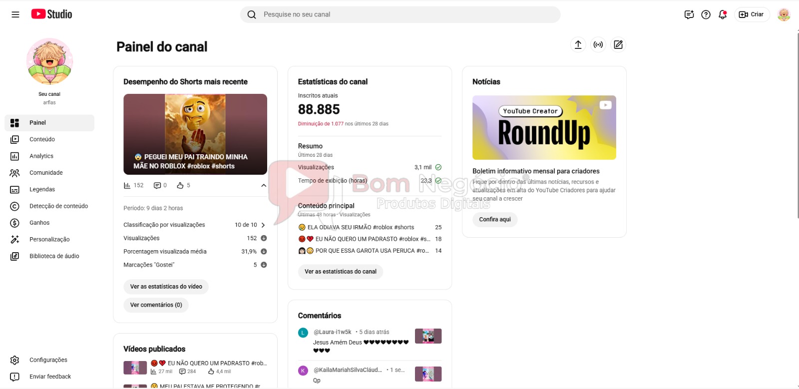 CANAL DO YOUTUBE DE 88K NÃO MONETIZADO - CURIOSIDADES (COD-660) - Imagem 2